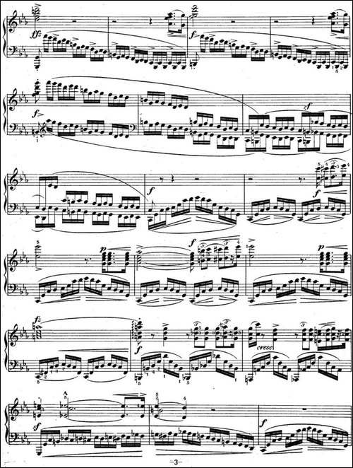 肖邦练习曲12 Op.10 No.12 革命 c小调 C minor Revolutionary-钢琴谱