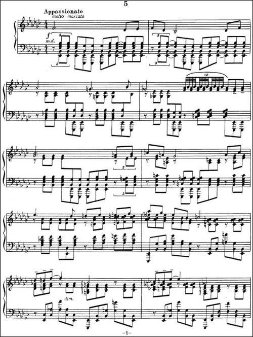拉赫玛尼诺夫 音画练习曲13或14 Etudes tableaux Op.39 No.5-钢琴谱