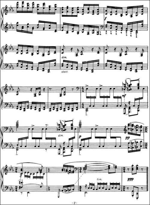 拉赫玛尼诺夫 音画练习曲15或16 Etudes tableaux Op.39 No.7-钢琴谱