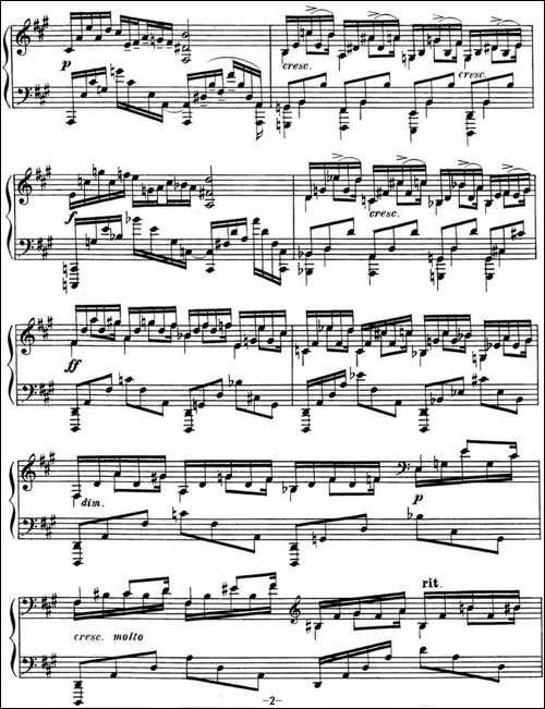 斯克里亚宾 钢琴练习曲 Op.8 No.2 Alexander Scriabin Etudes-钢琴谱