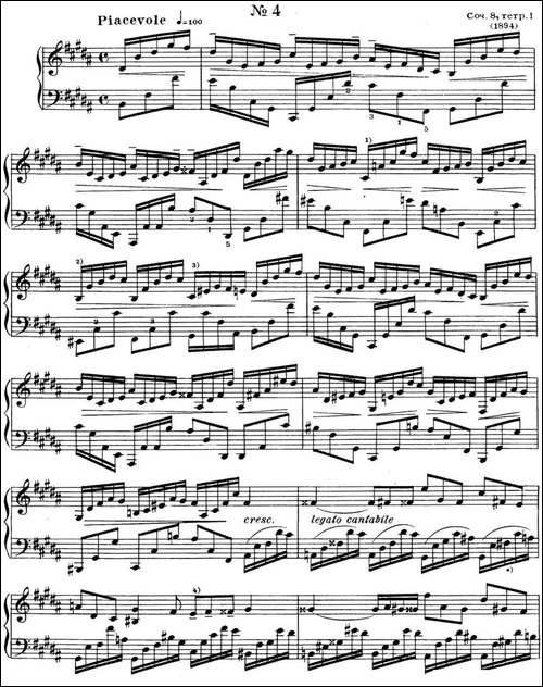 斯克里亚宾 钢琴练习曲 Op.8 No.4 Alexander Scriabin Etudes-钢琴谱