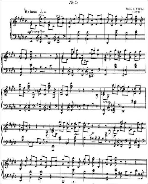 斯克里亚宾 钢琴练习曲 Op.8 No.5 Alexander Scriabin Etudes-钢琴谱