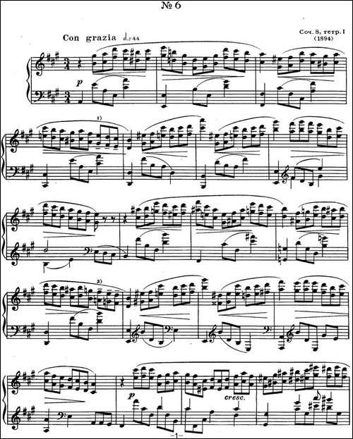 斯克里亚宾 钢琴练习曲 Op.8 No.6 Alexander Scriabin Etudes-钢琴谱
