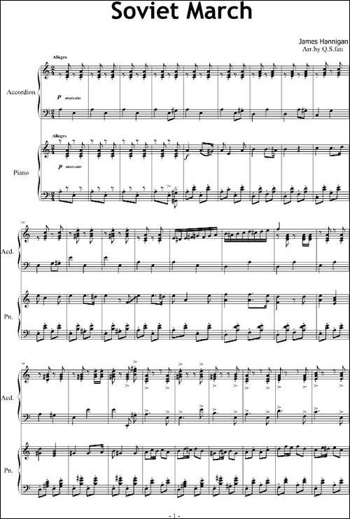 Soviet March-钢琴谱