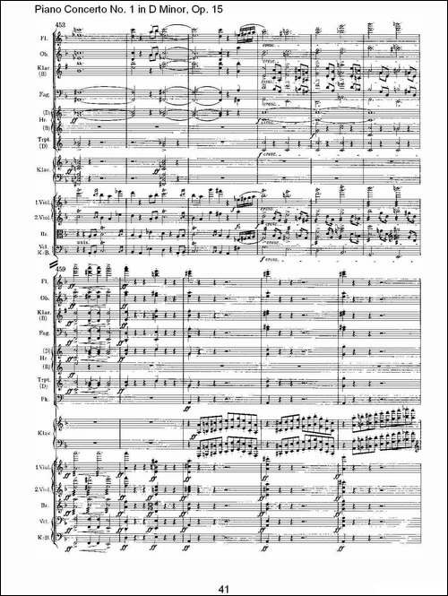 D小调钢琴第一协奏曲, Op.15第一乐章-二-钢琴谱