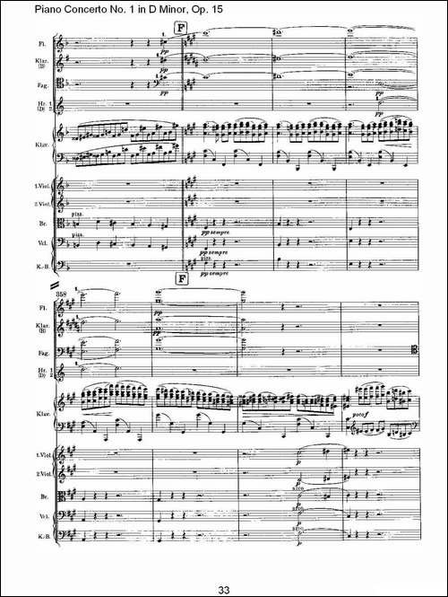 D小调钢琴第一协奏曲, Op.15第一乐章-二-钢琴谱