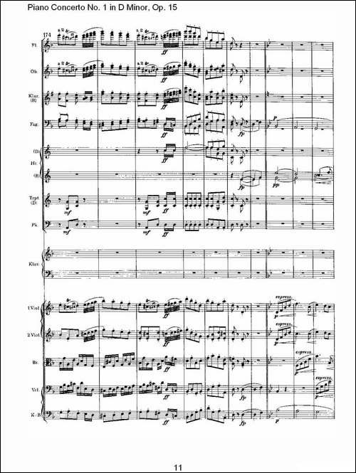 D小调钢琴第一协奏曲, Op.15第三乐章-一-钢琴谱