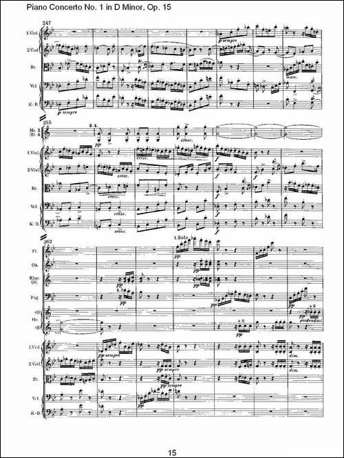 D小调钢琴第一协奏曲, Op.15第三乐章-一-钢琴谱