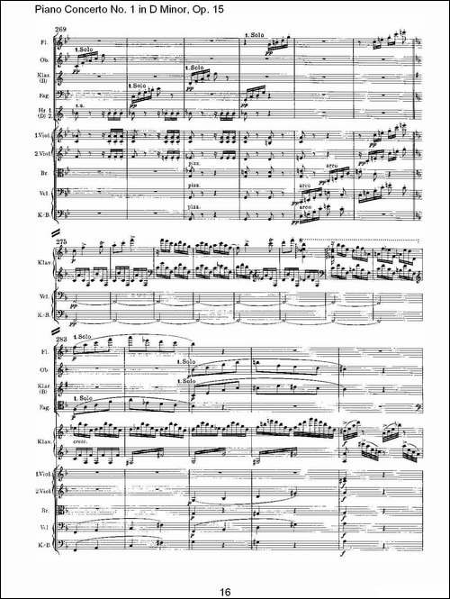 D小调钢琴第一协奏曲, Op.15第三乐章-一-钢琴谱