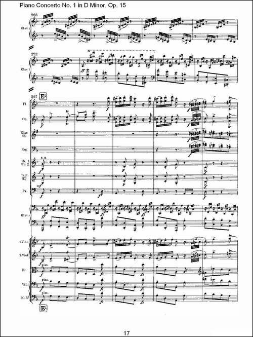 D小调钢琴第一协奏曲, Op.15第三乐章-一-钢琴谱