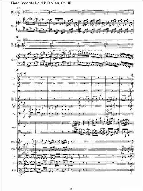 D小调钢琴第一协奏曲, Op.15第三乐章-一-钢琴谱