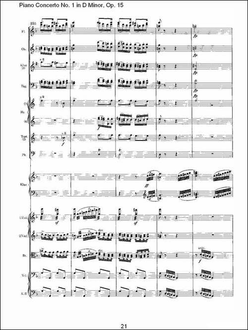 D小调钢琴第一协奏曲, Op.15第三乐章-一-钢琴谱