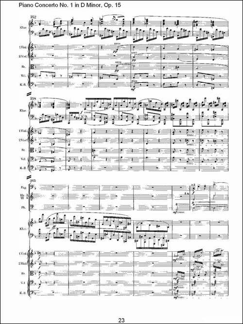 D小调钢琴第一协奏曲, Op.15第三乐章-一-钢琴谱