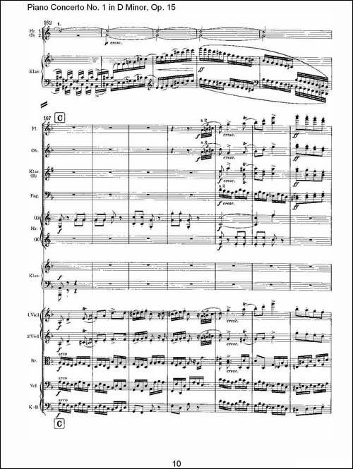 D小调钢琴第一协奏曲, Op.15第三乐章-一-钢琴谱
