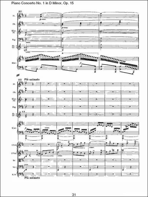 D小调钢琴第一协奏曲, Op.15第三乐章-二-钢琴谱