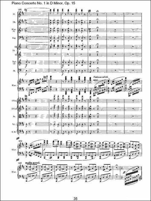 D小调钢琴第一协奏曲, Op.15第三乐章-二-钢琴谱