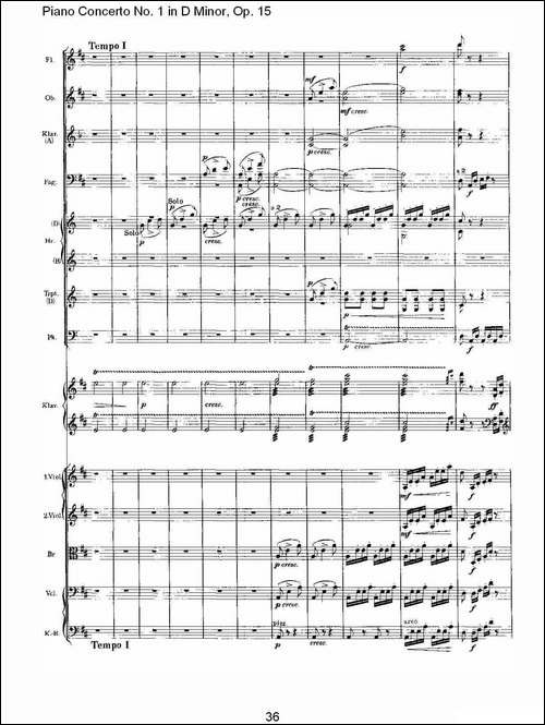 D小调钢琴第一协奏曲, Op.15第三乐章-二-钢琴谱