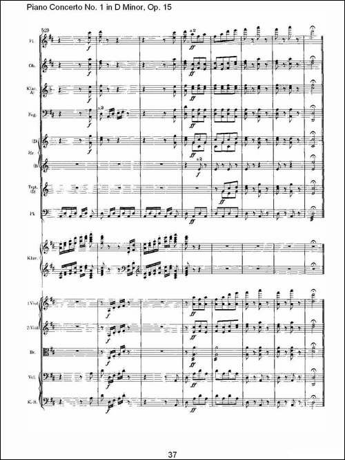 D小调钢琴第一协奏曲, Op.15第三乐章-二-钢琴谱