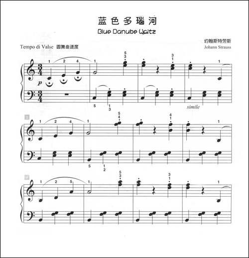 蓝色多瑙河-儿童古典钢琴小品-钢琴谱