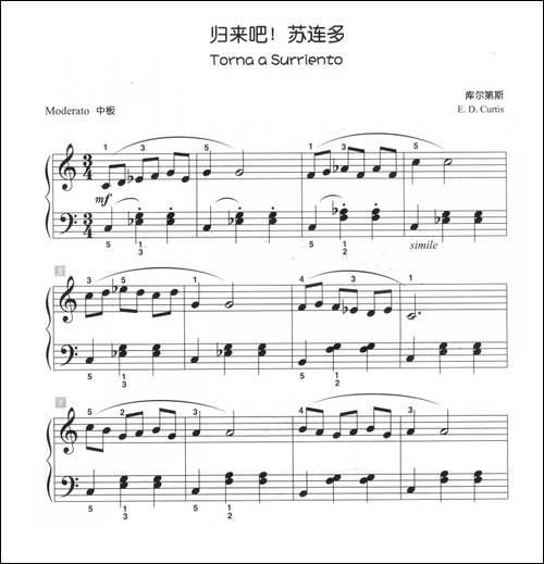 归来吧！苏联多-儿童古典钢琴小品-钢琴谱