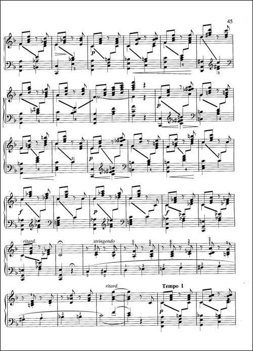 旋律-F大调 鲁宾斯坦作曲版-钢琴谱
