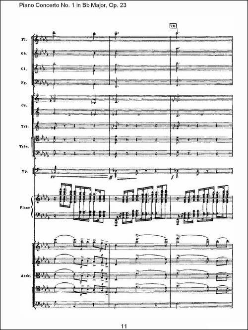 Bb大调第一钢琴协奏曲,Op.23第一乐章第一部-一-钢琴谱