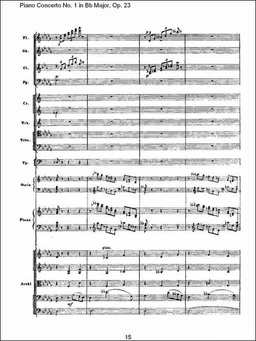 Bb大调第一钢琴协奏曲,Op.23第一乐章第一部-一-钢琴谱