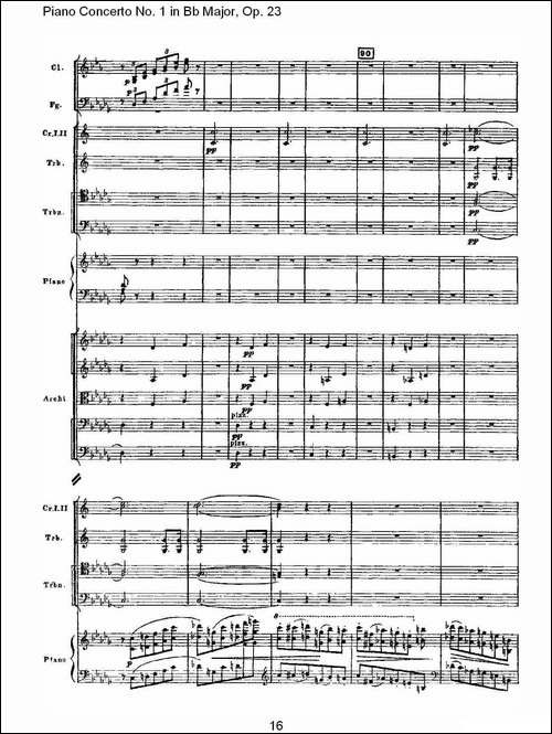 Bb大调第一钢琴协奏曲,Op.23第一乐章第一部-一-钢琴谱