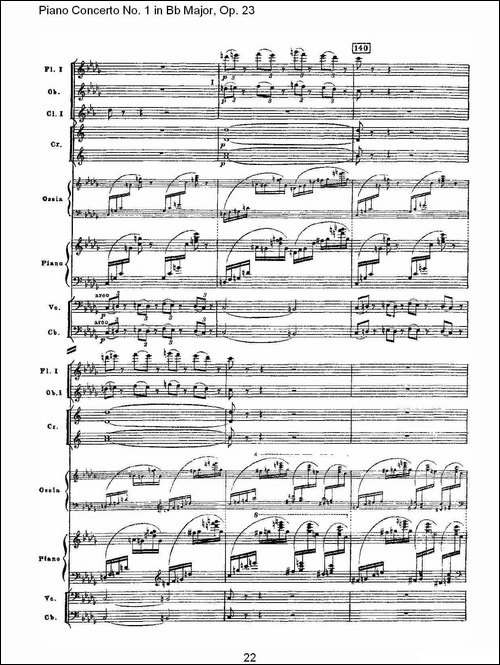 Bb大调第一钢琴协奏曲,Op.23第一乐章第一部-一-钢琴谱