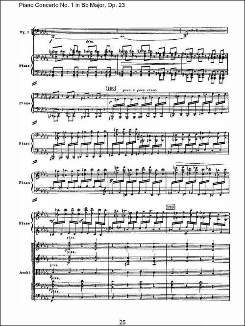 Bb大调第一钢琴协奏曲,Op.23第一乐章第一部-一-钢琴谱