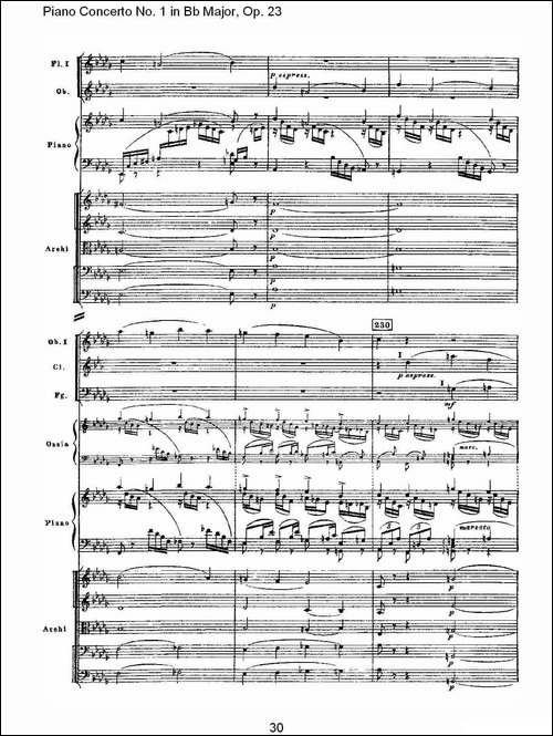 Bb大调第一钢琴协奏曲,Op.23第一乐章第一部-一-钢琴谱