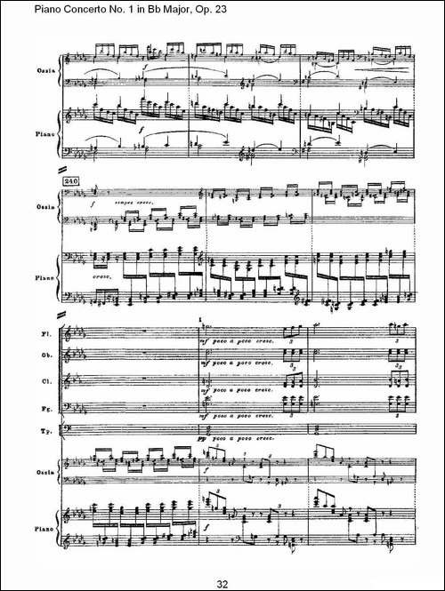 Bb大调第一钢琴协奏曲,Op.23第一乐章第一部-一-钢琴谱