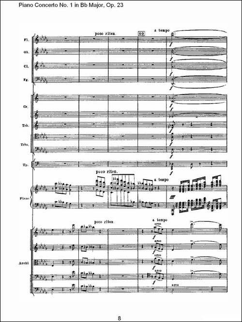 Bb大调第一钢琴协奏曲,Op.23第一乐章第一部-一-钢琴谱