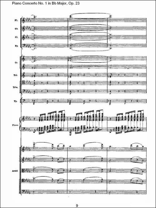 Bb大调第一钢琴协奏曲,Op.23第一乐章第一部-一-钢琴谱