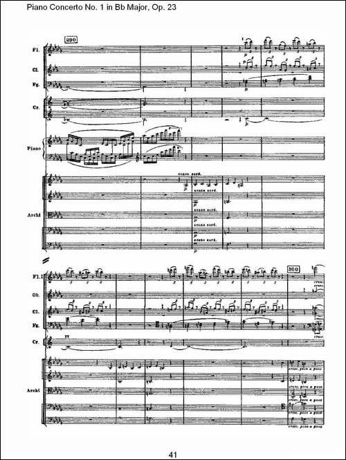 Bb大调第一钢琴协奏曲,Op.23第一乐章第一部-二-钢琴谱