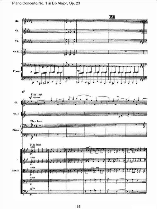 Bb大调第一钢琴协奏曲,Op.23第一乐章第二部-一-钢琴谱