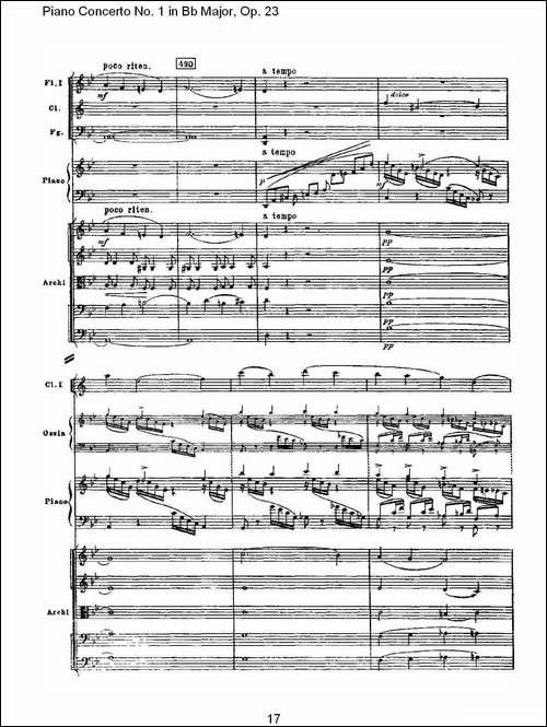 Bb大调第一钢琴协奏曲,Op.23第一乐章第二部-一-钢琴谱
