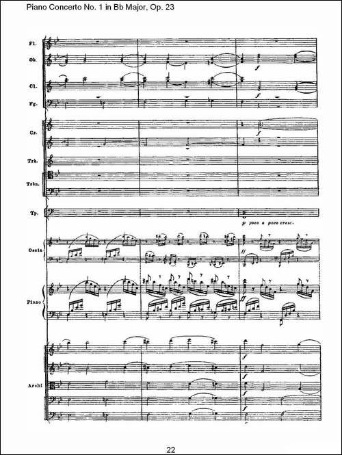 Bb大调第一钢琴协奏曲,Op.23第一乐章第二部-一-钢琴谱