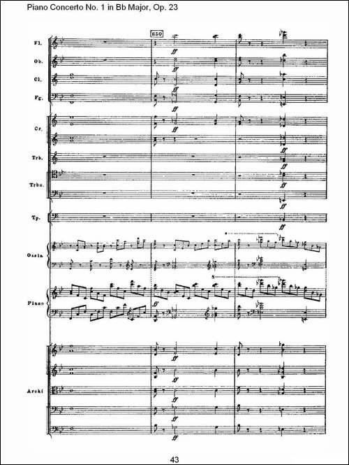Bb大调第一钢琴协奏曲,Op.23第一乐章第二部-二-钢琴谱