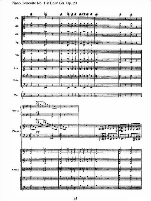 Bb大调第一钢琴协奏曲,Op.23第一乐章第二部-二-钢琴谱
