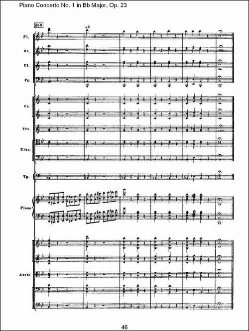 Bb大调第一钢琴协奏曲,Op.23第一乐章第二部-二-钢琴谱
