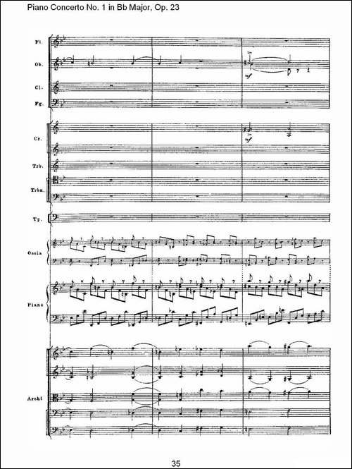 Bb大调第一钢琴协奏曲,Op.23第一乐章第二部-二-钢琴谱
