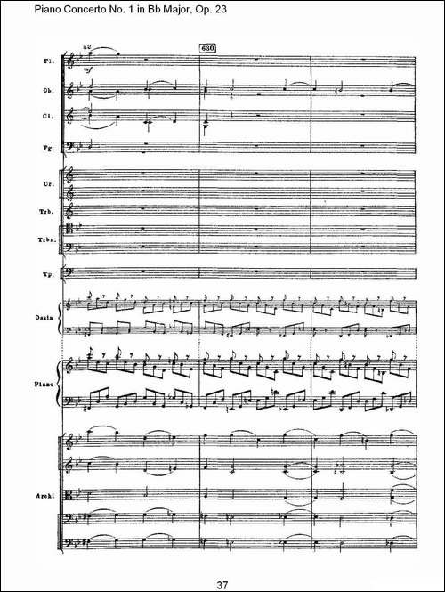Bb大调第一钢琴协奏曲,Op.23第一乐章第二部-二-钢琴谱