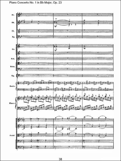 Bb大调第一钢琴协奏曲,Op.23第一乐章第二部-二-钢琴谱