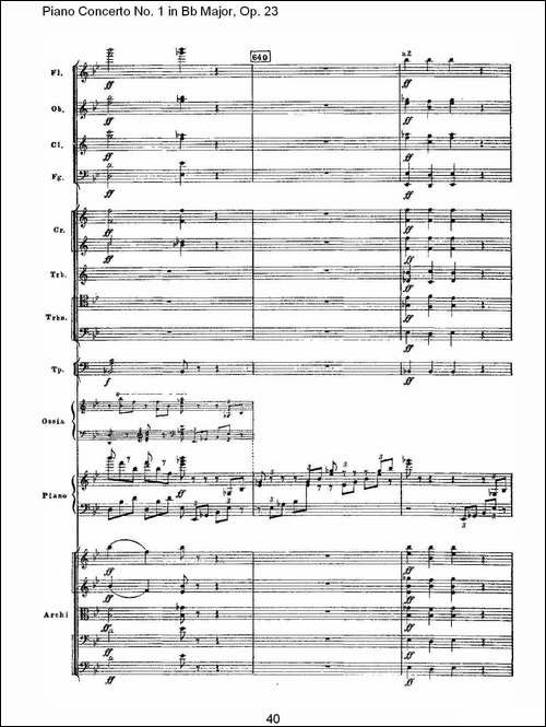 Bb大调第一钢琴协奏曲,Op.23第一乐章第二部-二-钢琴谱
