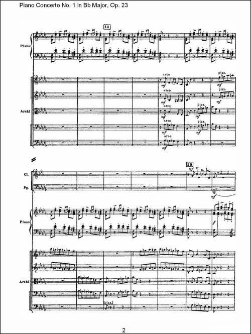 Bb大调第一钢琴协奏曲,Op.23第三乐章-一-钢琴谱