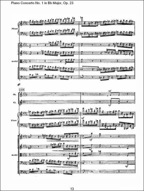 Bb大调第一钢琴协奏曲,Op.23第三乐章-一-钢琴谱