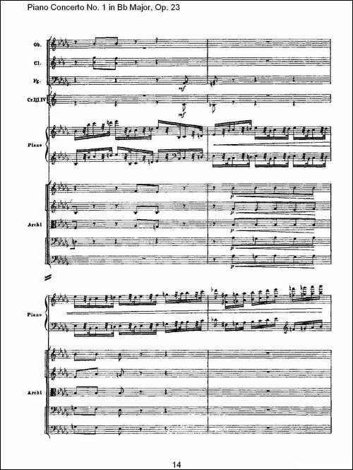 Bb大调第一钢琴协奏曲,Op.23第三乐章-一-钢琴谱