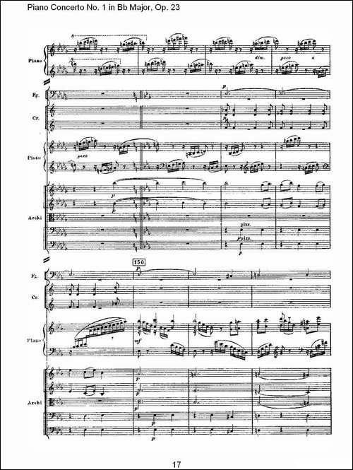Bb大调第一钢琴协奏曲,Op.23第三乐章-一-钢琴谱