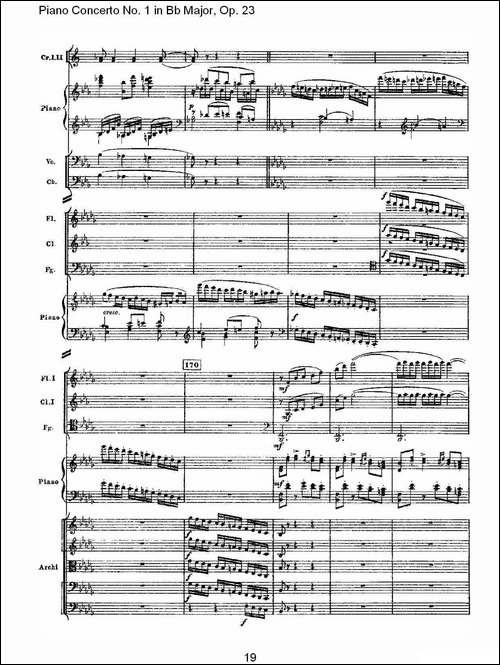 Bb大调第一钢琴协奏曲,Op.23第三乐章-一-钢琴谱
